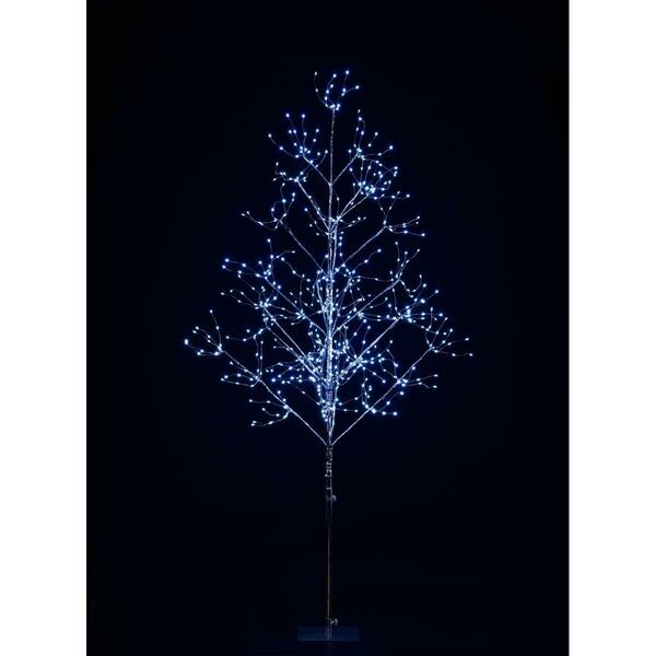 Queens Of Christmas 5 in. LED Branch Christmas Trees, Silver & Pure White LED-TR05-LPW